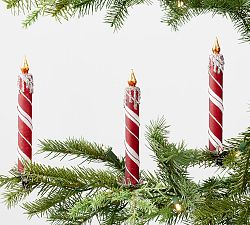 Mercury Glass Candle Clip-On Ornaments - Set of 3