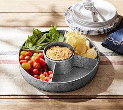Galvanized Metal Multi Section Serving Platter