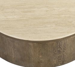 Teena Round Travertine Coffee Table (50&quot;)
