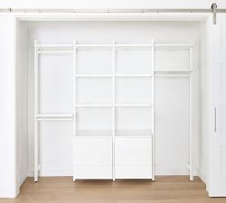 Essential&#160;Reach-In&#160;Closet by Hold Everything, 8' Hanging System with 3 Drawers&#8203;