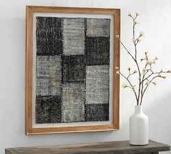 Framed Patchwork Textile Wall Art