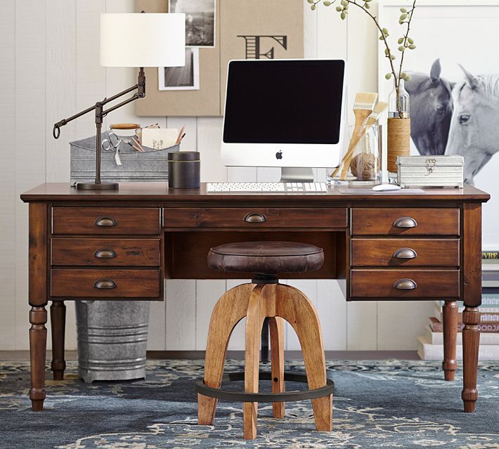 Printer's Keyhole Executive Desk (64