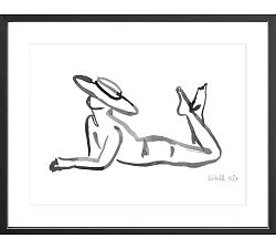 Custom Framed - Seaside Sunbather by The Artists Studio