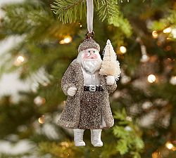 Mercury Glass Santa Clause Ornament