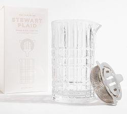 Stewart Plaid Cocktail Mixing Glass with Strainer
