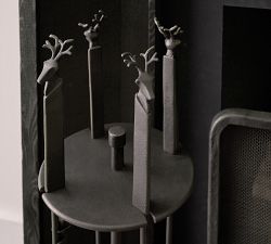 Sculpted Reindeer Fireplace Tool Set