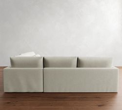 Westwood Fin Arm Deep Seat Slipcovered 3-Piece L-Shaped Sectional (122&quot;)
