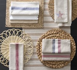 French Striped Organic Cotton Napkins - Set of 4