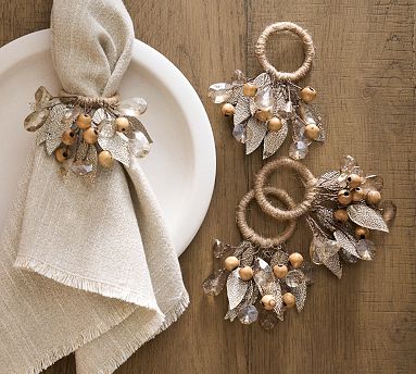 Rustic Leaf Napkin Rings Set of Pottery Barn