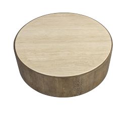 Teena Round Travertine Coffee Table (50&quot;)