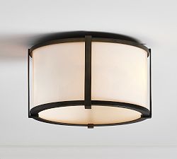 Blaine Outdoor Milk Glass Flush Mount (14'')