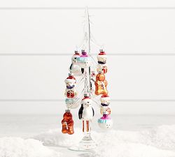 Mercury Glass Mini North Pole Animals Ornaments Set