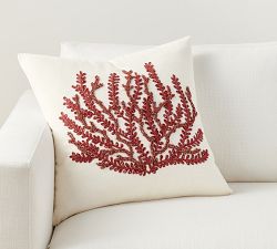 Coral Applique Pillow