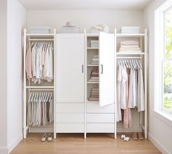 Essential Walk-In Closet by Hold Everything, 8' Hanging System with Double Cabinet &amp; Drawers​