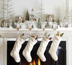 Lit German Glitter Village Houses, Benefiting Give A Little Hope Campaign