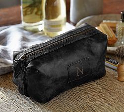 Saddle Leather Toiletry Case - Charcoal
