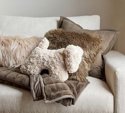 Doodle Faux Fur Dog Pillow