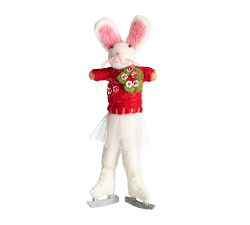 Felt Skating Bunnies Ornaments
