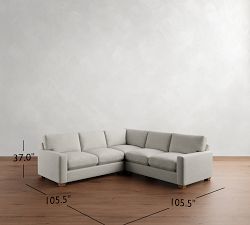 PB Comfort Modern Square Arm 3-Piece L-Shaped Sectional (106&quot;)