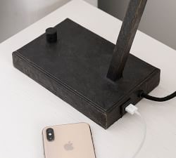 Carson Forged-Iron USB Table Lamp (25&quot;)