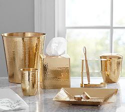 Hammered Brass Bath Accessories