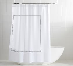 Grand Embroidered Organic Shower Curtain