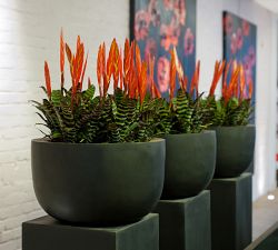 Lightweight Handcrafted Fiber Stone Bowl Indoor/Outdoor Planters