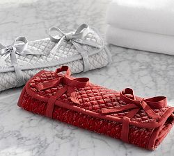 Quilted Soft Sheen Velvet Jewelry Roll