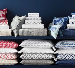 Scallop Dot Embroidered Organic Cotton Pillowcases - Set of 2