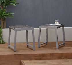 Klein Wicker Square Outdoor End Tables, Set of 2