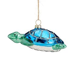 Mercury Glass Sea Turtle Ornament