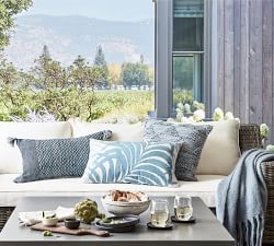 Palm Print Outdoor Lumbar Pillow