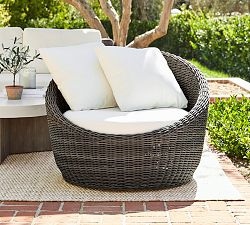 Open Box: Huntington Wicker Swivel Papasan Outdoor Lounge Chair