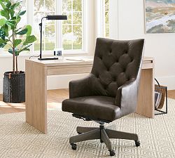 Open Box: Radcliffe Tufted Leather Swivel Desk Chair
