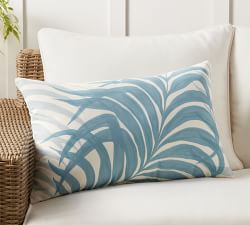 Palm Print Outdoor Lumbar Pillow