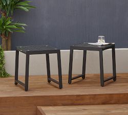 Klein Wicker Square Outdoor End Tables, Set of 2