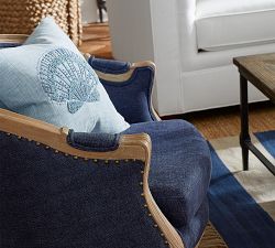 Shell Embroidered Pillow Cover