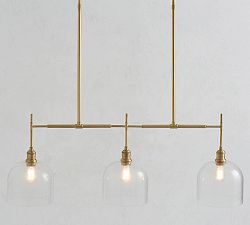 Textured Glass Linear Chandelier (43")