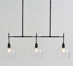 Textured Glass Linear Chandelier (43")