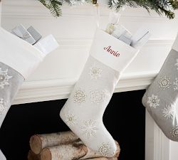 Beaded Snowflake Stockings