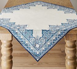 Open Box: Hanukkah Medallion Cotton/Linen Table Throw