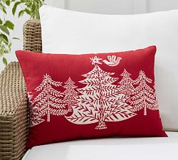 Christmas Tree Forest Outdoor Lumbar Pillow