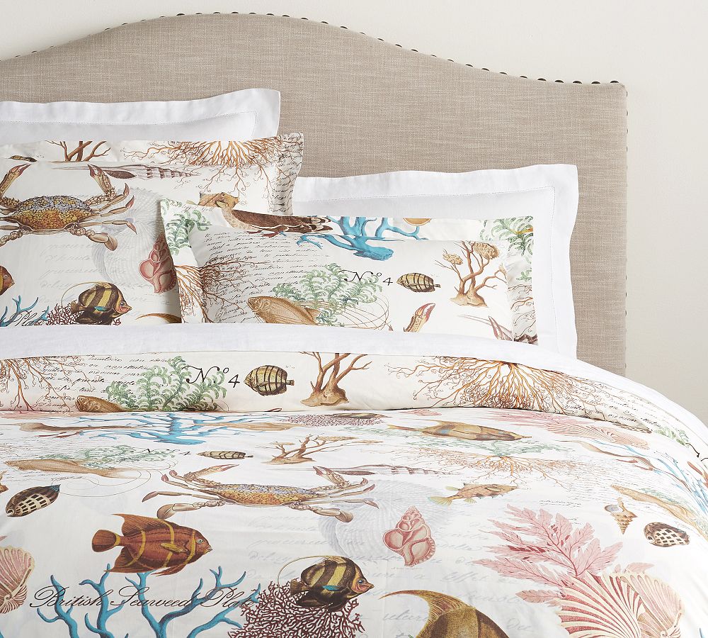 Sea Life Coastal Organic Percale Duvet Cover