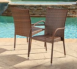 Covina All-Weather Wicker Dining Armchair, Set Of 2