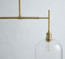 Textured Glass Linear Chandelier (43")