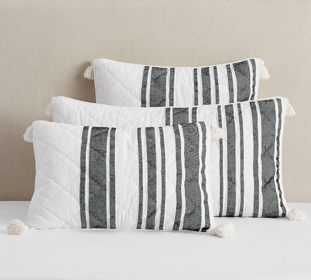 Mesa Striped Handcrafted Cotton Quilted Sham