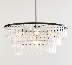 Open Box: Mable Textured Glass Round Chandelier (37&quot;)