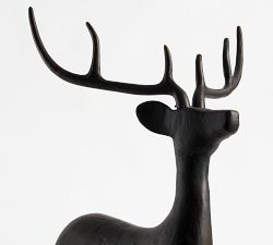 Sculpted Reindeer Fireplace Log Holder