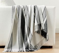 Modern Farmhouse Handwoven Striped Throw