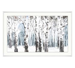 Aspens In Snow Framed Print
